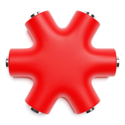 ExcelValley [Red] Mono Patch Cable Splitter Hub 6 Port 5 Way TS 3.5mm 1/8" Modular Synth Eurorack image 4