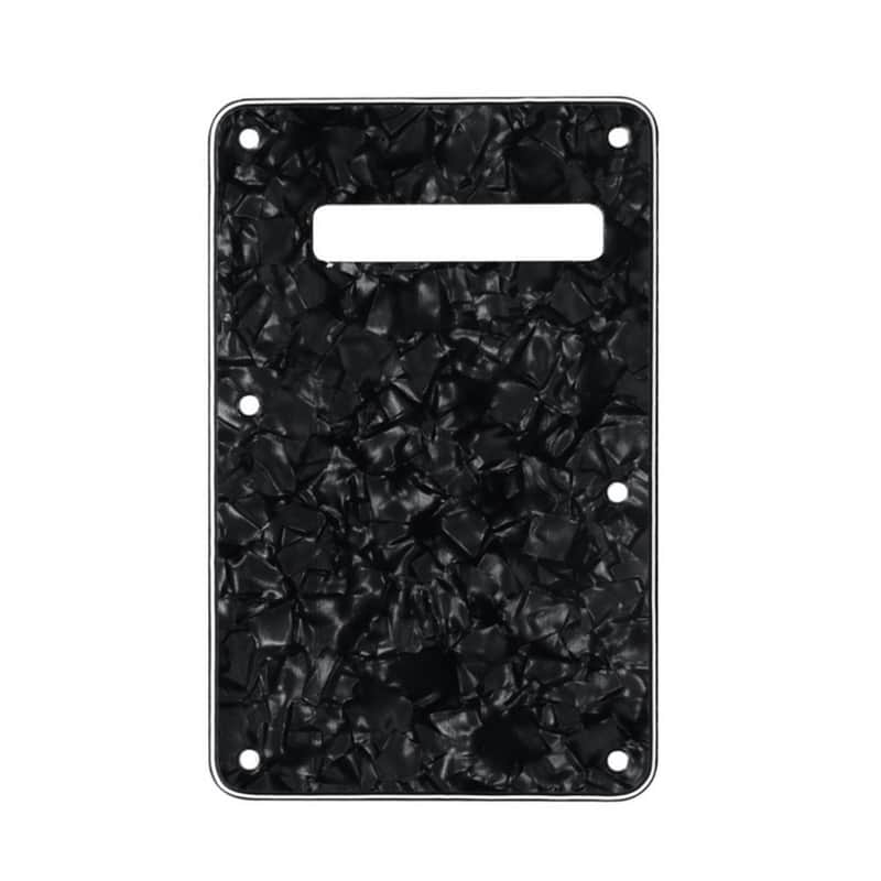 Left Handed Strat Stratocaster Electric Guitar Back Plate Trem Tremolo cover USA MEX FIT - Black Pearl image 1