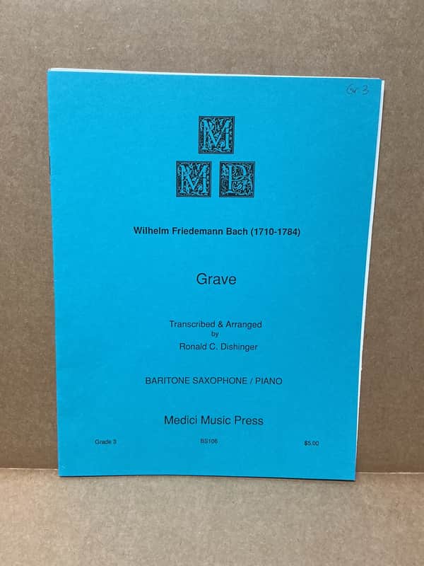 Wilhelm Friedemann Bach Grave Baritone Saxophone Solo BS106 imagen 1