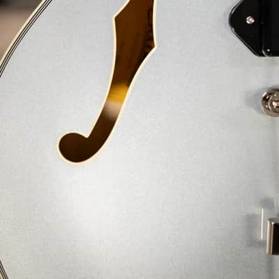 Eastman T64 Trapeze Hollow Body Electric Guitar - Iced Blue Metallic with Gig Bag image 9