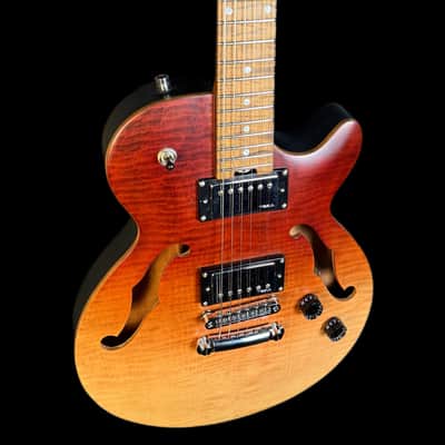 Harley Benton Aeolus Semi Hollow Electric Guitar in Frost Flame image 2