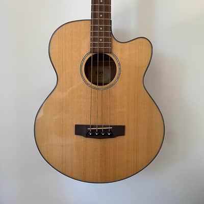 Cort AB850F - Acoustic Electric 4 String Bass, Natural with Matching Gig Bag image 1