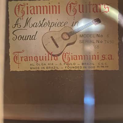 Giannini 6 9/1969 - Rosewood fingerboard (consistent with Brazilian rosewood commonly used during this era).Could be all do no know! image 3