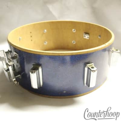 ght Made In Japan Snare Drum 14x5"Blue Sparkle 8Lug 6Ply Lauan Shell MIJ Stencil image 6