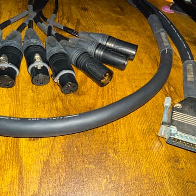 Mogami Gold AES-TD-DB25-XLR-15 DB-25 to Quad XLR Male and Quad XLR Female Digital Audio Cable - 5' 2010s - Black image 2
