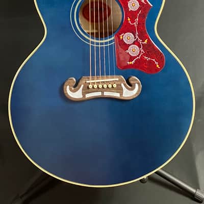 Epiphone 'Inspired by Gibson' J-200 Jumbo Acoustic-Electric Guitar Viper Blue Finish w/ Case image 1