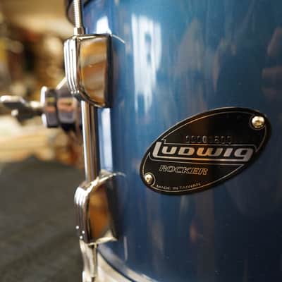 Ludwig Rocker Series 10" Tom - Deep Blue Wrap | 8x10" New Aquarian Drum Heads! image 5