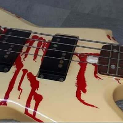 Aria Pro II ZZB DELUXE blood series 1980s - White+ explorer bass image 9