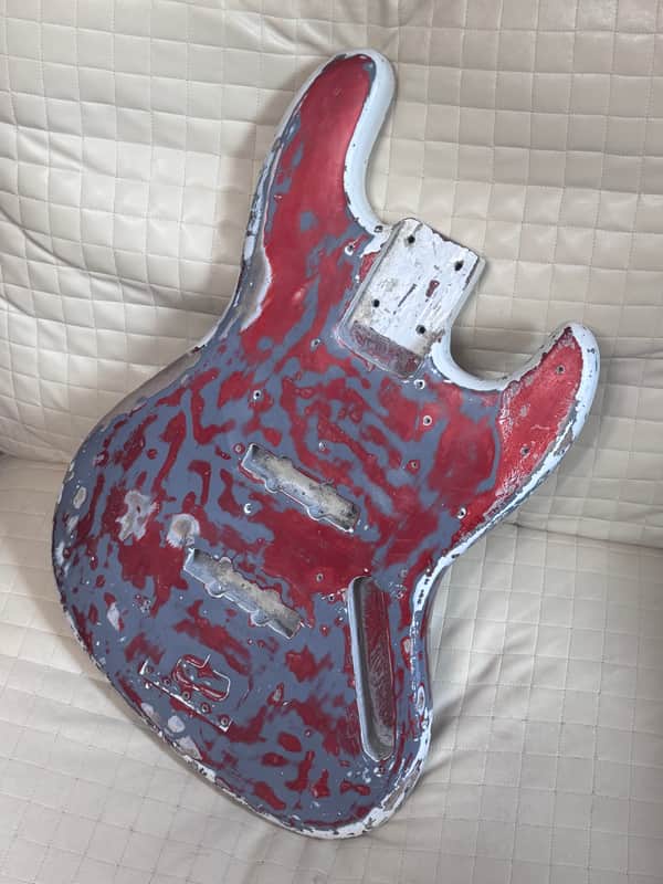 Fender Jazz Bass BODY 1962/63 w/ Original Neck Plate  - Candy Apple Red image 1