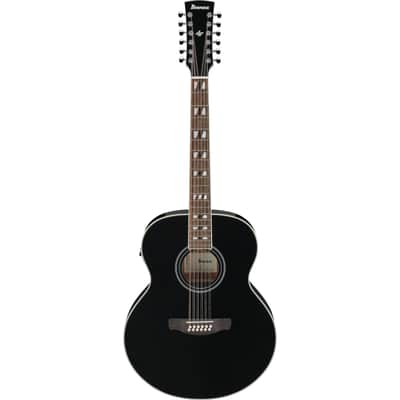 Ibanez AJ7012M1E Artwood Jumbo 12-String Acoustic-Electric Guitar - Black image 2
