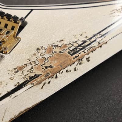 Jackson Custom Shop RR Rhoads Nitro Tour Relic White with Black Pinstripes image 9