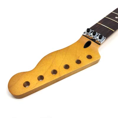 Brio Floyd Rose Nut Locking Nut T-Style Guitar Neck Rosewood 12" Radius 10 mm Holes 22 Frets Satin Finish image 2