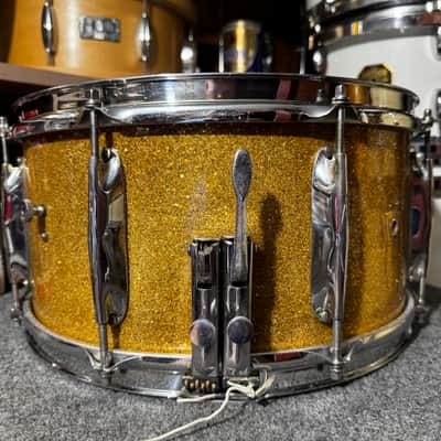 WFL Zephyr Lug Snare Drum In Gold Sparkle image 8