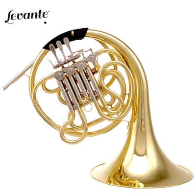 Levante LV-HR4525 Key of F/Bb Double French Horn w/Soft Case - Clear Lacquer image 1