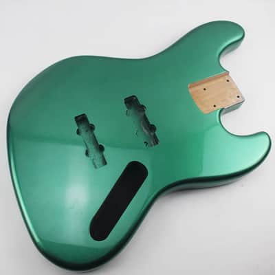 Metallic Green Alder Wood Jazz Bass Style Body image 5