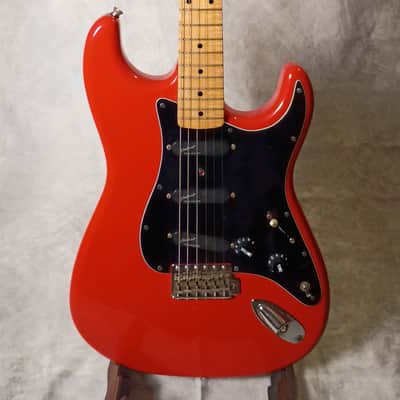 1987 Young Chang E10 Squier 1957 Reissue *Gorgeous Flame Maple Neck* Active EMG Select's W/ Awesome Red Light! Alder Body W/ Maple Cap and Back!- Torino Red image 18