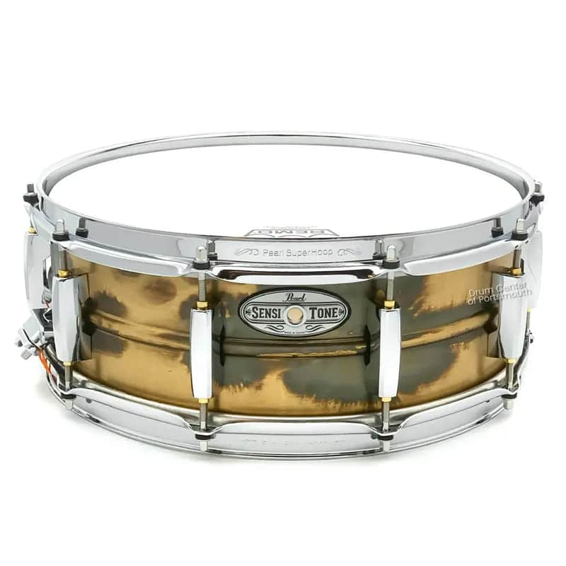 Pearl Sensitone Raw Brass Snare Drum 14x5 image 1
