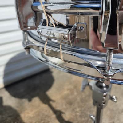 Vintage Ludwig No. 400 Supraphonic 5x14" 10-Lug Aluminum Snare Drum w/ Keystone Badge 1967 (242-1) image 6