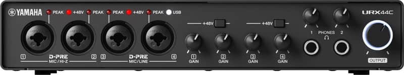 Yamaha URX44C 6x4 USB-C Audio Interface, Black image 1