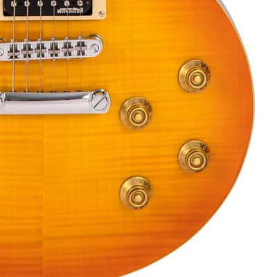 Vintage V100T ReIssued Electric Guitar ~ Flamed Thru Honeyburst image 6