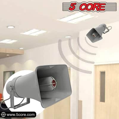 5 CORE 10 x 6 Inch PA Speaker System Outdoor Loudspeaker System 20W Power Horns Waterproof Weatherproof 8 Ohm PA Speaker for Ice Cream Truck Car-1 PC image 5