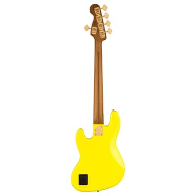 Fender MonoNeon Jazz Bass V - Neon Yellow w/ Maple FB image 8