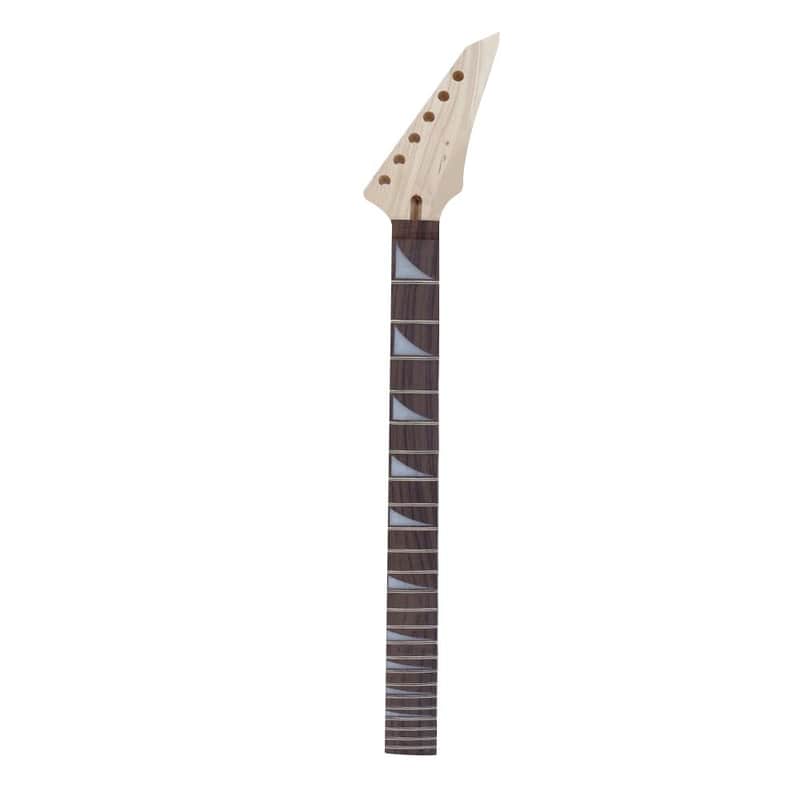 Unfinished Maple Electric Guitar Neck 24 Fret 25.5inch Rosewood Fretboard Shark Fin Inlay Bolt on Guitar Neck Replacement image 1