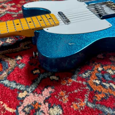 Fender Custom Shop Double Esquire Relic LTD 2015 Aged Sparkle Blue image 6