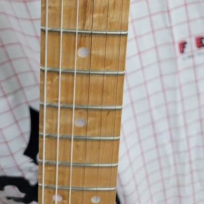 Zion 3 pickup guitar, 1980's/90's quilt top, birdseye neck, amberburst, HC image 8