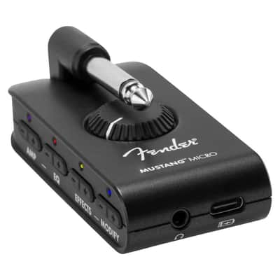 Fender Mustang Micro Personal Headphone Guitar Amplifier Bundle w/Fender Picks and Liquid Audio Polishing Cloth image 5