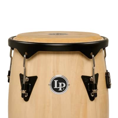 Latin Percussion LP646IINY-NAT City Series 10/11" Conga Set with Stand, Black Hardware - Natural image 3