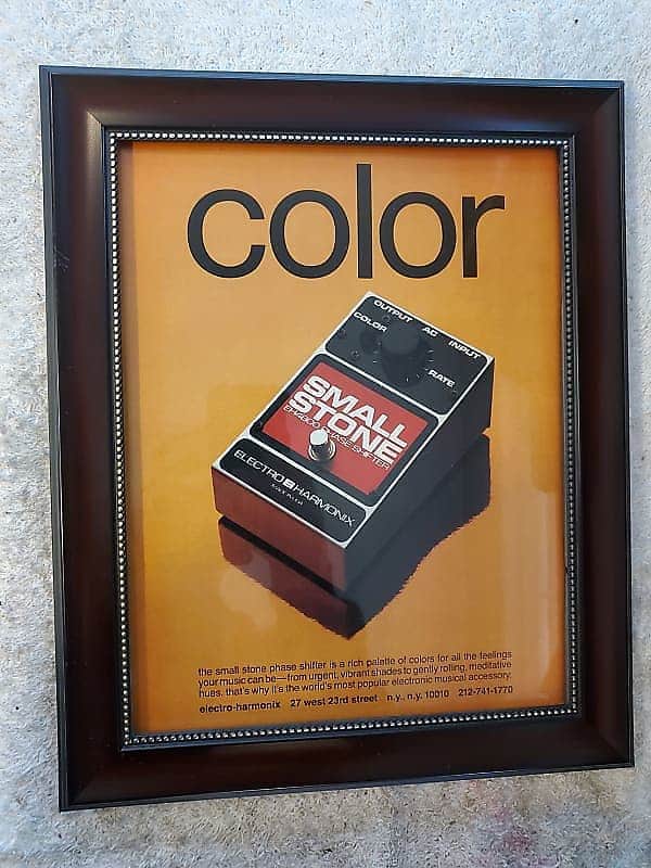 1979 Electro-Harmonix Color Promotional Ad Framed Small Stone Phase Shifter Original image 1