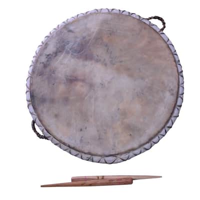 Unbranded Handcraft 13" Nagada Traditional Hand Drum Nagari Musical Percussion Instrument - Natural image 2