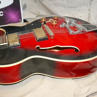 Glen Burton GE775 Chicago Hollow Body Archtop Jazz Guitar with Bigsby image 8