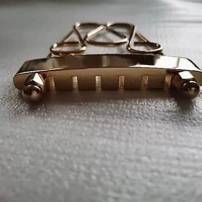 Hollow Body Jazz Guitar Tailpiece Trapeze in Gold image 3
