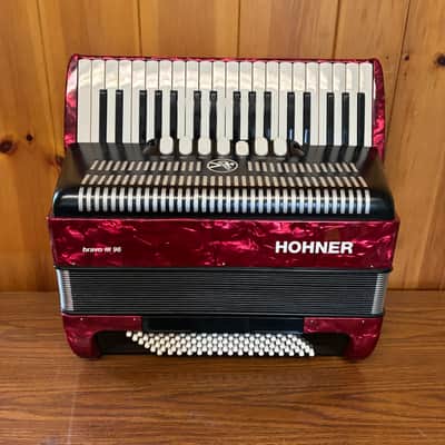 RED HOHNER BRAVO III PIANO ACCORDION image 1