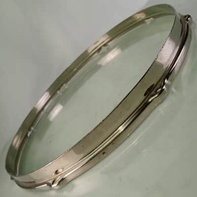 Leedy 15"NOB Double-Flange Snare Drum/Tom Rim/Hoop Stick-Chopper Nickel-Brass30s image 2