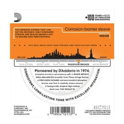 D'Addario EJ15 Phosphor Bronze Acoustic Guitar Strings, Extra Light, 10-47 image 2