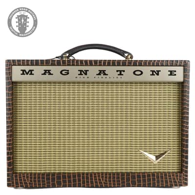 New Magnatone Starlite Combo Brown French Alligator Tolex / Gold Stripe Grill #7541 image 1
