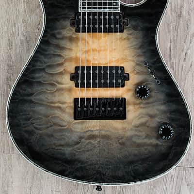Mayones Regius 8 8-String Baritone Scale Electric Guitar Quilted Maple Top Trans Negative Fade Burst image 2