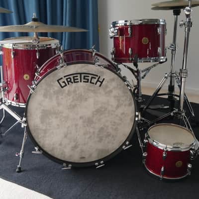 Gretsch USA Custom 4 shell pack - Round Badge - Red Glass - 24" 16" 13" 10" - 2013 image 4
