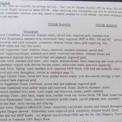 Ome Banjo 1994 Dealer Catalog/Price List Complete Pkg Juggernaut etc image 21