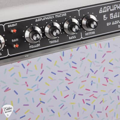 Amplified Nation Ampliphonix and Gain 50w Head/1x12 Speaker Cab - Hot White Levant & Rainbow Sprinkles #336 image 6