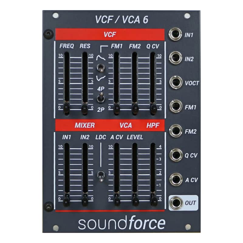 SoundForce VCF/VCA 6 Eurorack Module (Juno) - Grey image 1