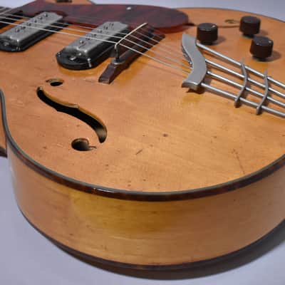 1950s Harmony H62 Meteor Archtop Electric Natural w/Bag image 11