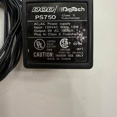 DOD Digitech PS750 9v-10v AC 780mA Guitar Effect Pedal OEM Power Supply Adapter image 2