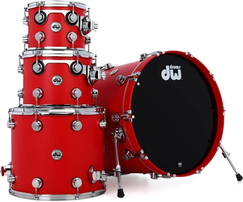 DW Collector's Series 4-piece Shell Pack - Scarlet Red Hard Satin image 1