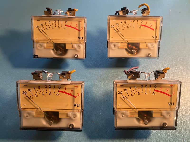 Lot of 4 Sifam AL29 VU Meters and Bezels 1980s image 1