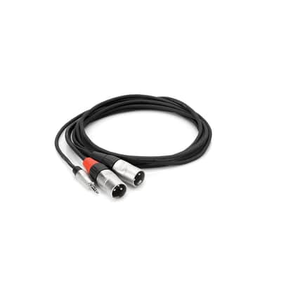 Hosa HMX-015Y 15 ft Pro Stereo Breakout Cable REAN 3.5mm TRS to Dual XLR3M image 2