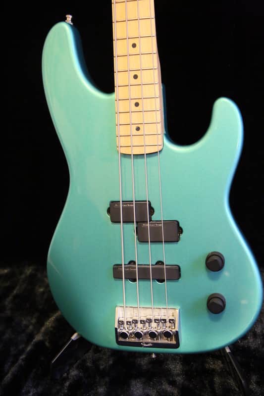 1993 Fender USA Precision Plus Deluxe , "Longhorn" or "Boner" bass, Caribbean Mist image 1